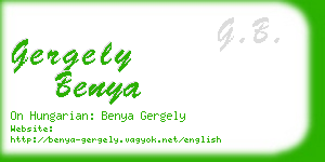 gergely benya business card